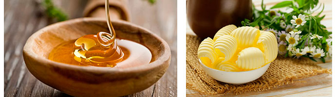 сливочное масло и мед